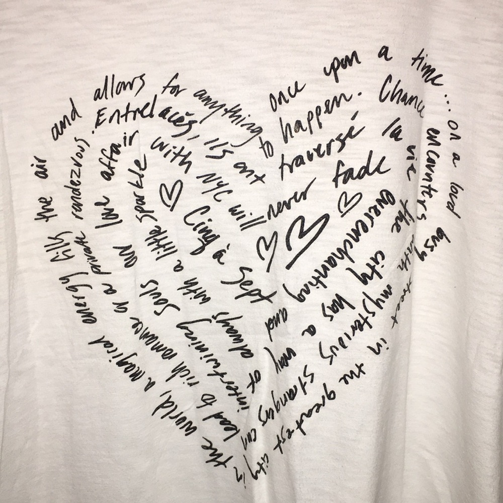 Cinq A Sept Sleeveless Top With Heart Shaped Typography | Size S - Picture 2 of 5